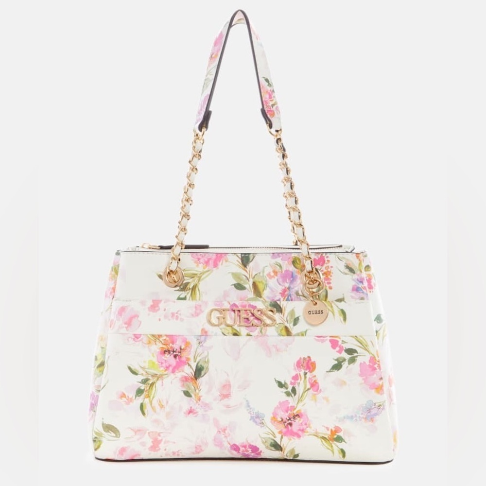 New GUESS Mattia Floral Satchel - Picture 3 of 11